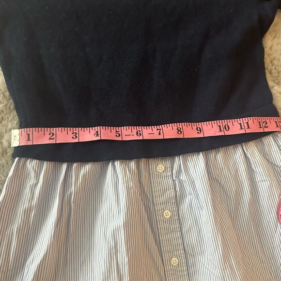 Club Monaco Blue White/Blue Striped Berdine Wool Bell Cuffs Sweater Shirt S/P - Picture 13 of 15